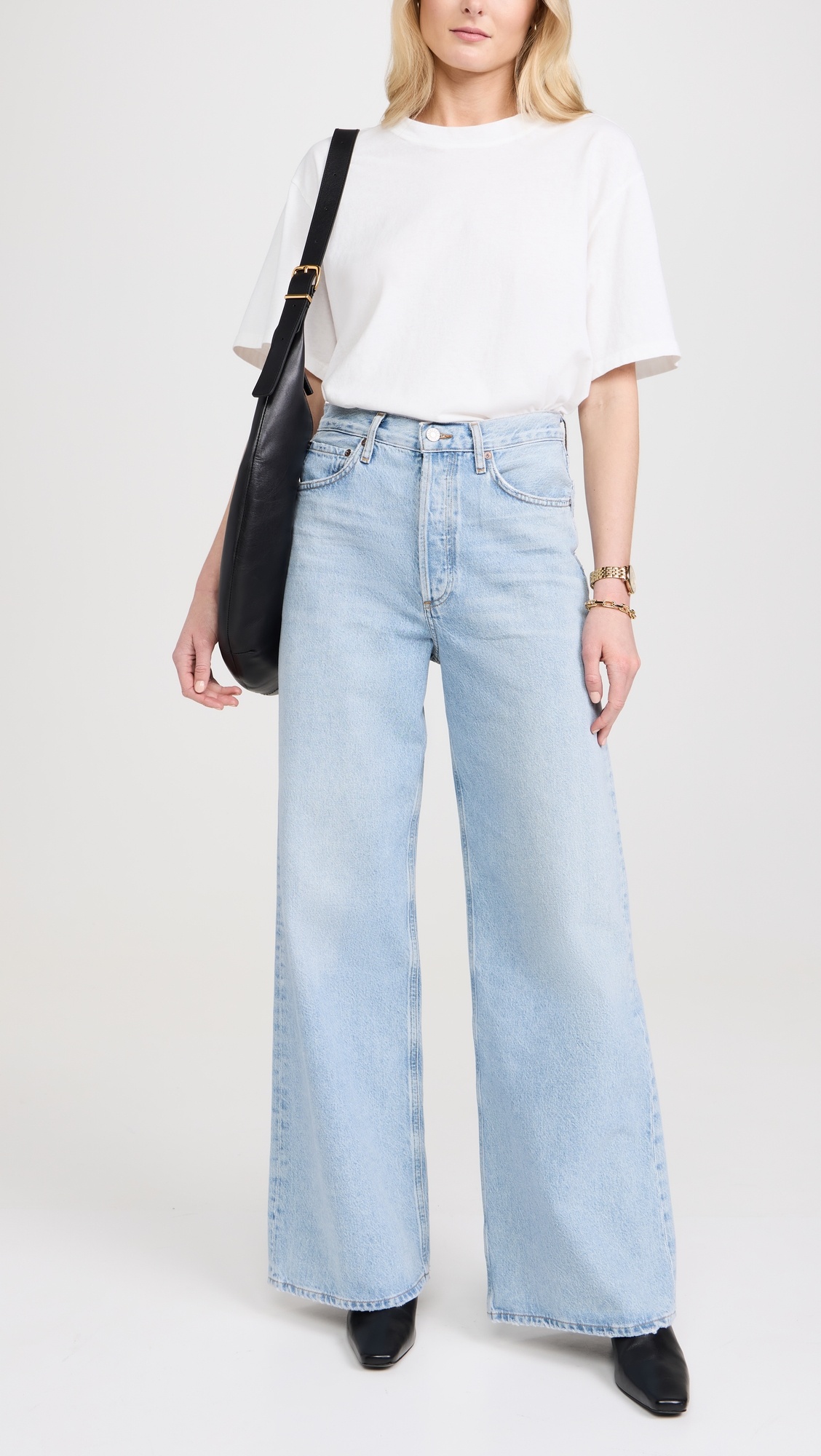 Dame High Rise Wide Leg No Cuff Jeans - 4