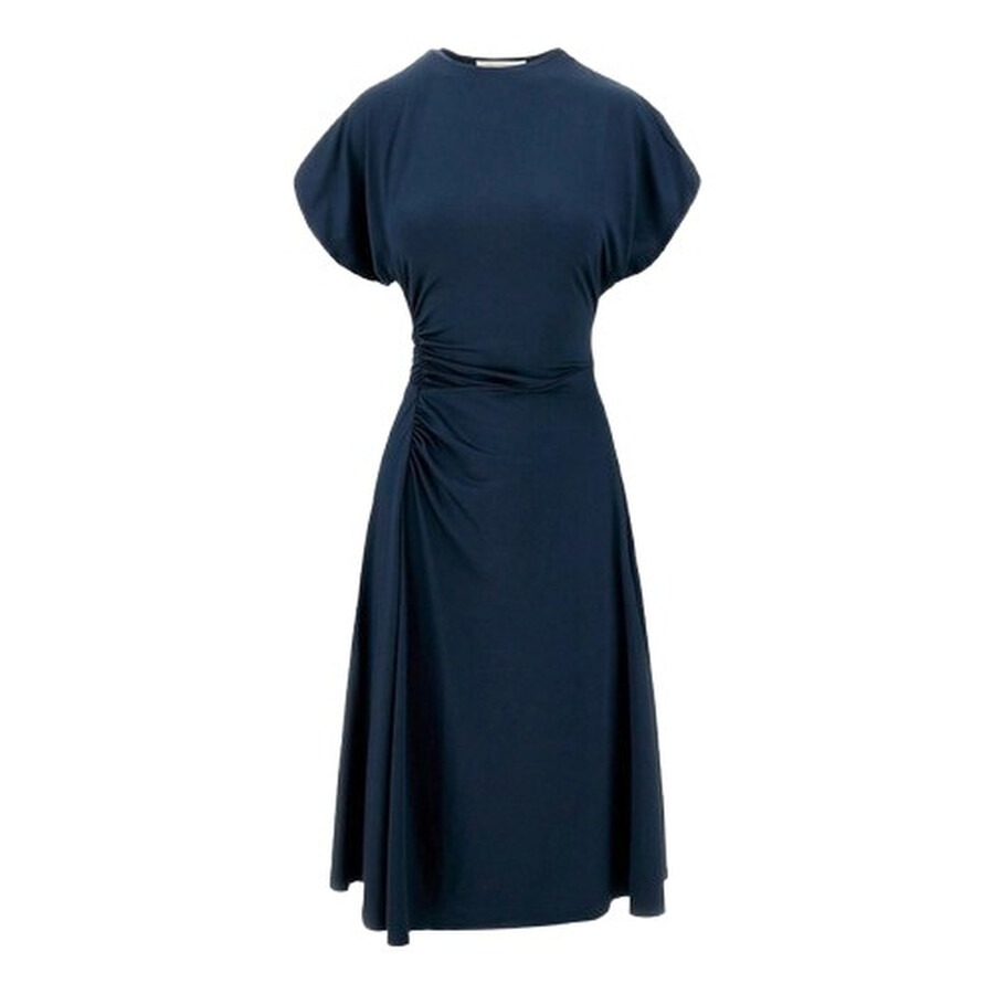 Victoria Beckham Crewneck Gathered Midi Dress - 5