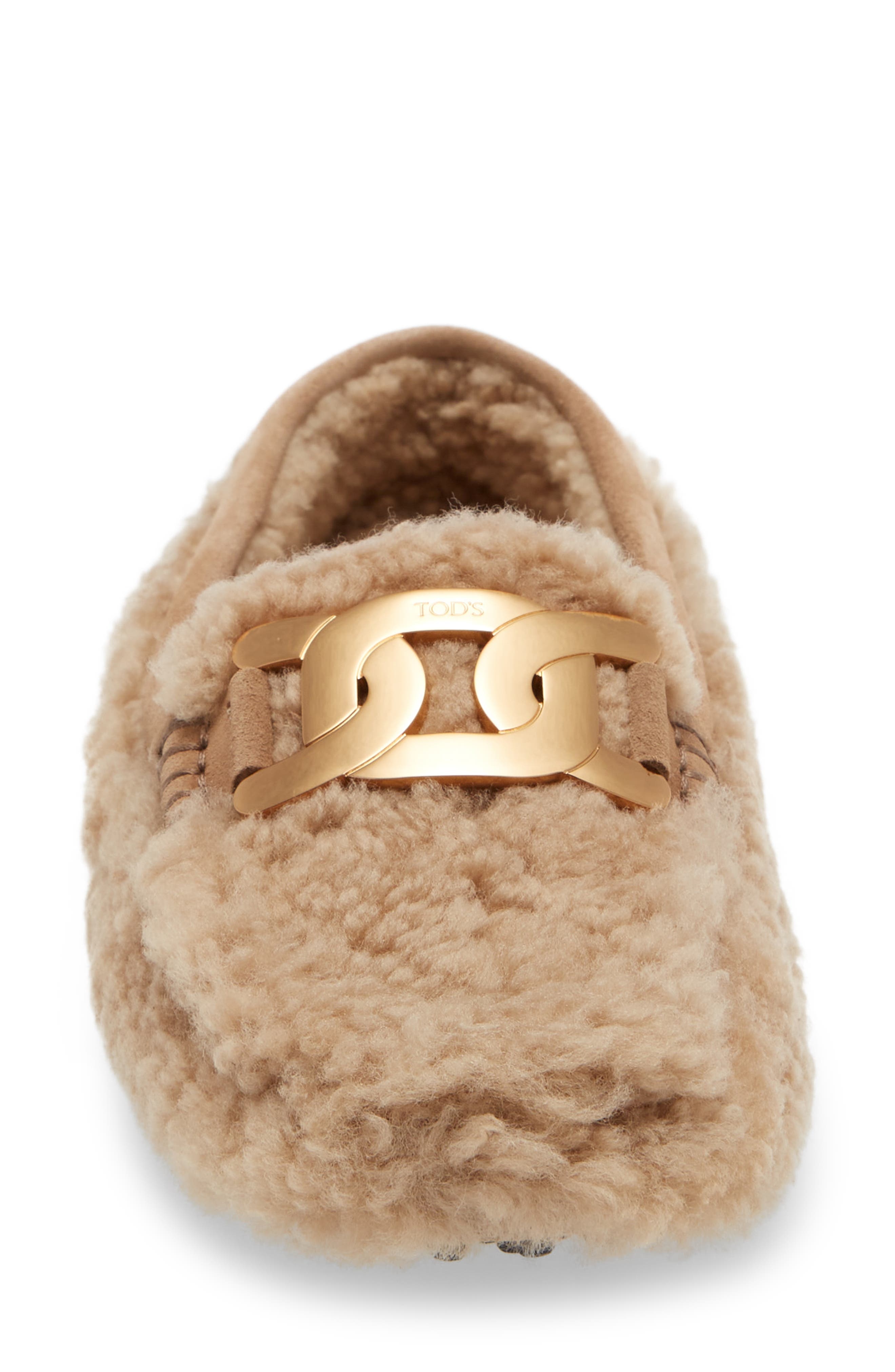 Kate Chain Detail Genuine Shearling Driving Shoe - 4