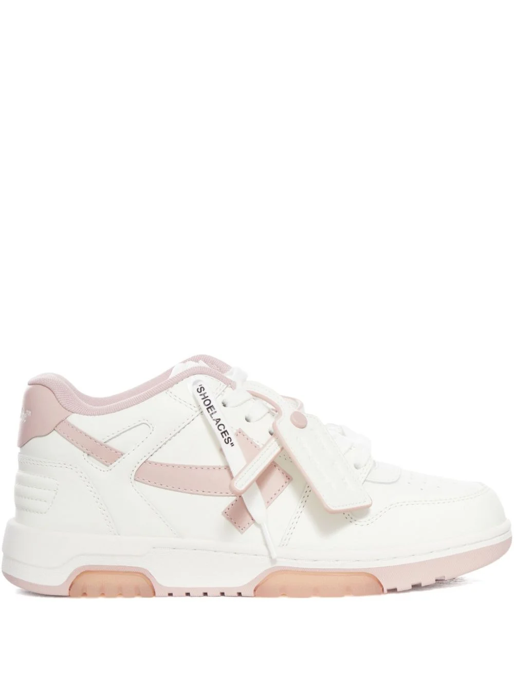 lace-up panelled leather sneakers - 1