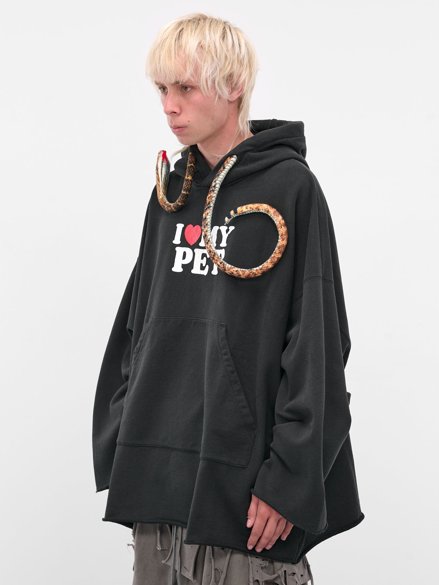 Black Pet Snake Graphic Hoodie - 2