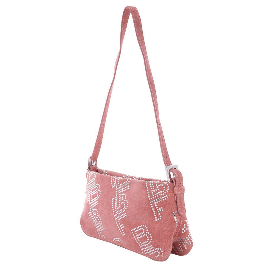 By Far Ladies Salmon Dulce Crystal Shoulder Bag - 6