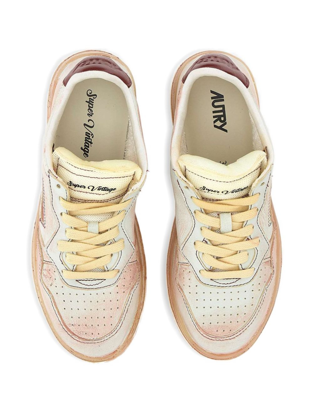 leather panelled sneakers - 4