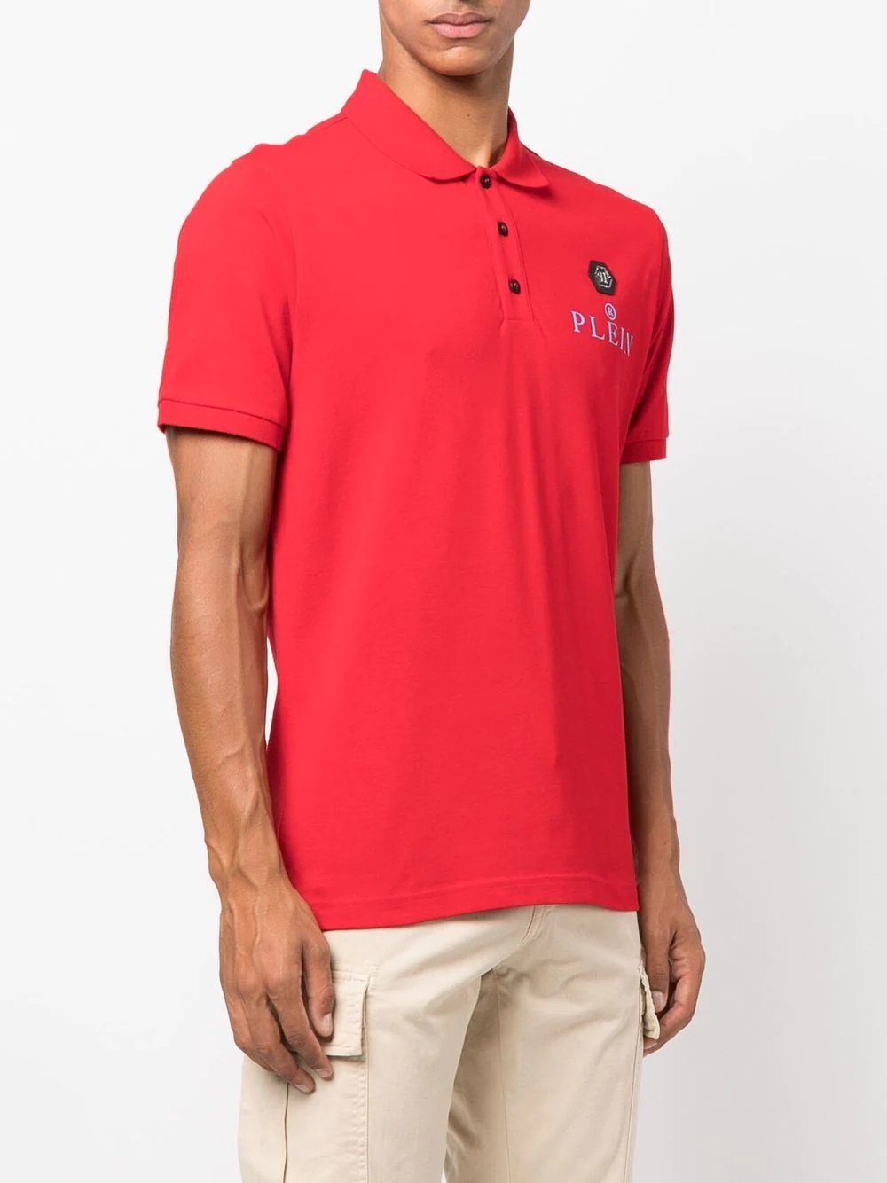 logo-plaque polo shirt - 3