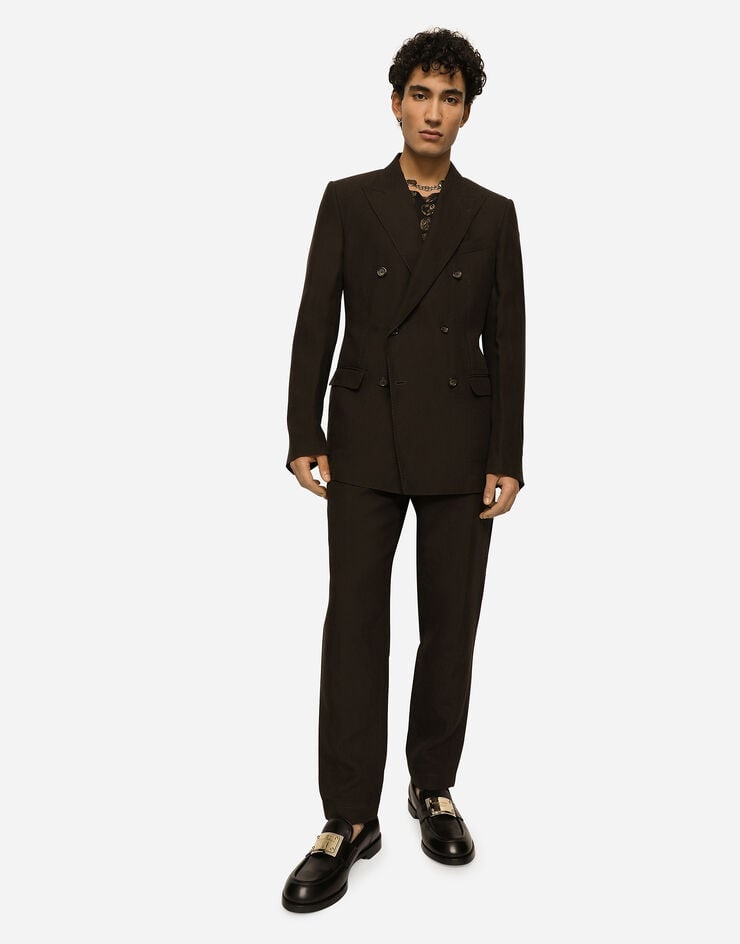 Linen pants with logo label - 5