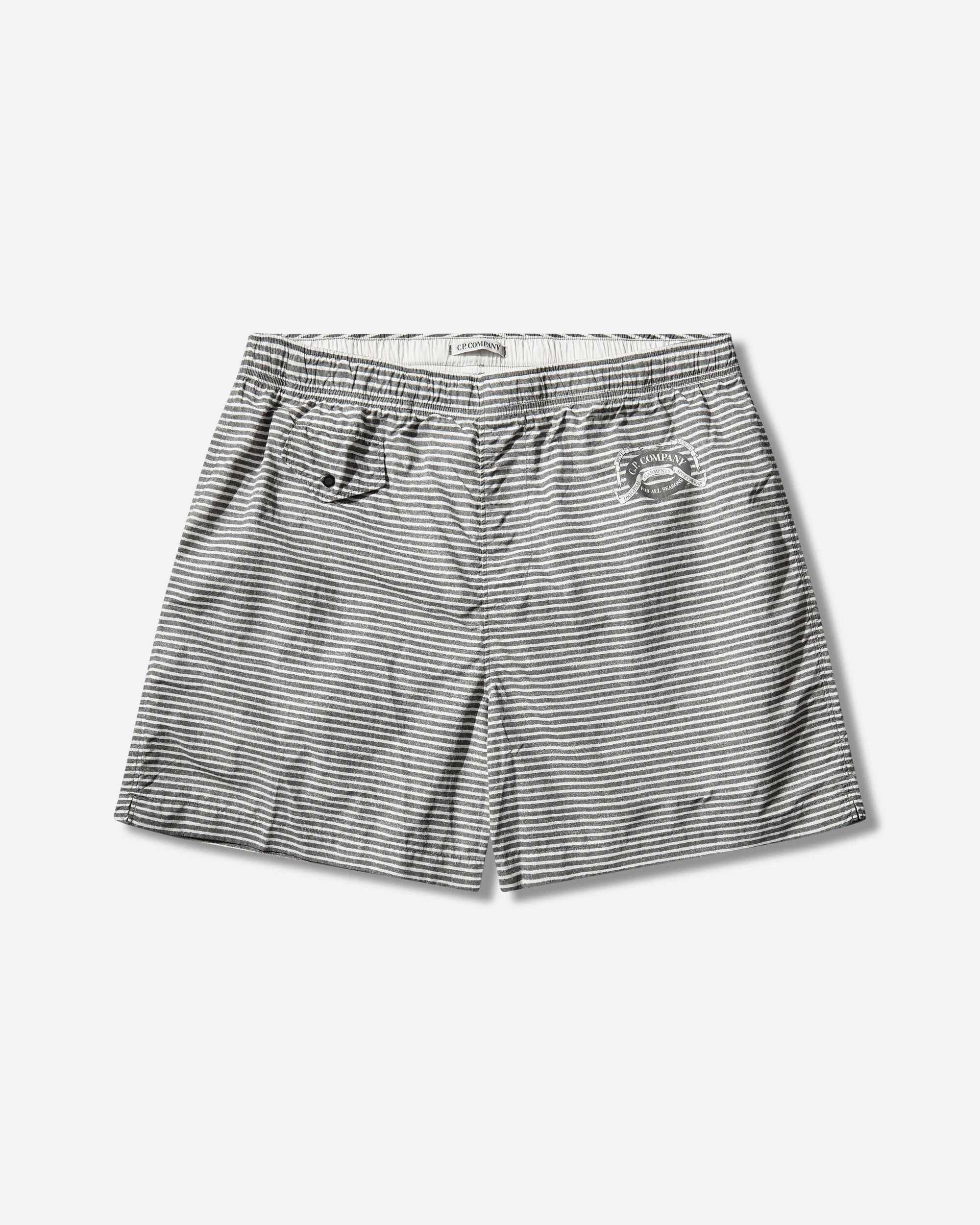 Men's Flatt Nylon Striped Swim Shorts Gunmetal - 1