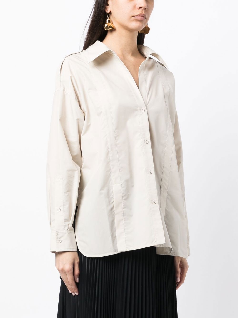 flat-collar long-sleeved shirt - 3