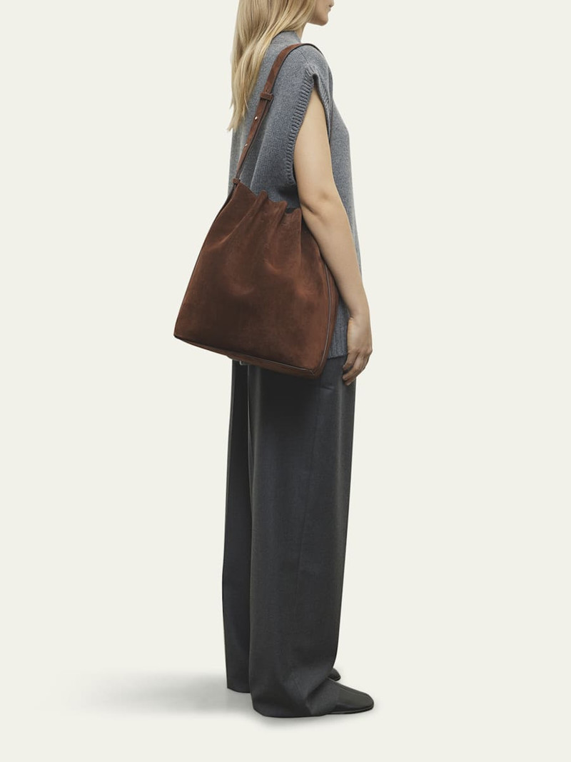 AESTHER EKME Marin Calfskin Suede Large Bucket Bag outlook