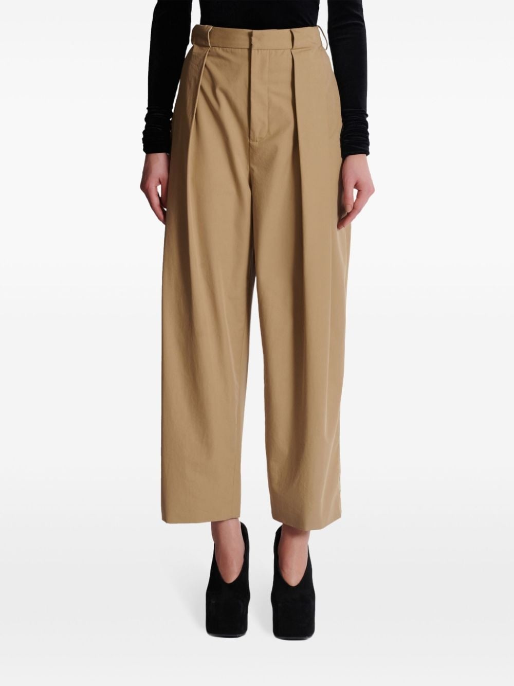 pleated cotton trousers - 5