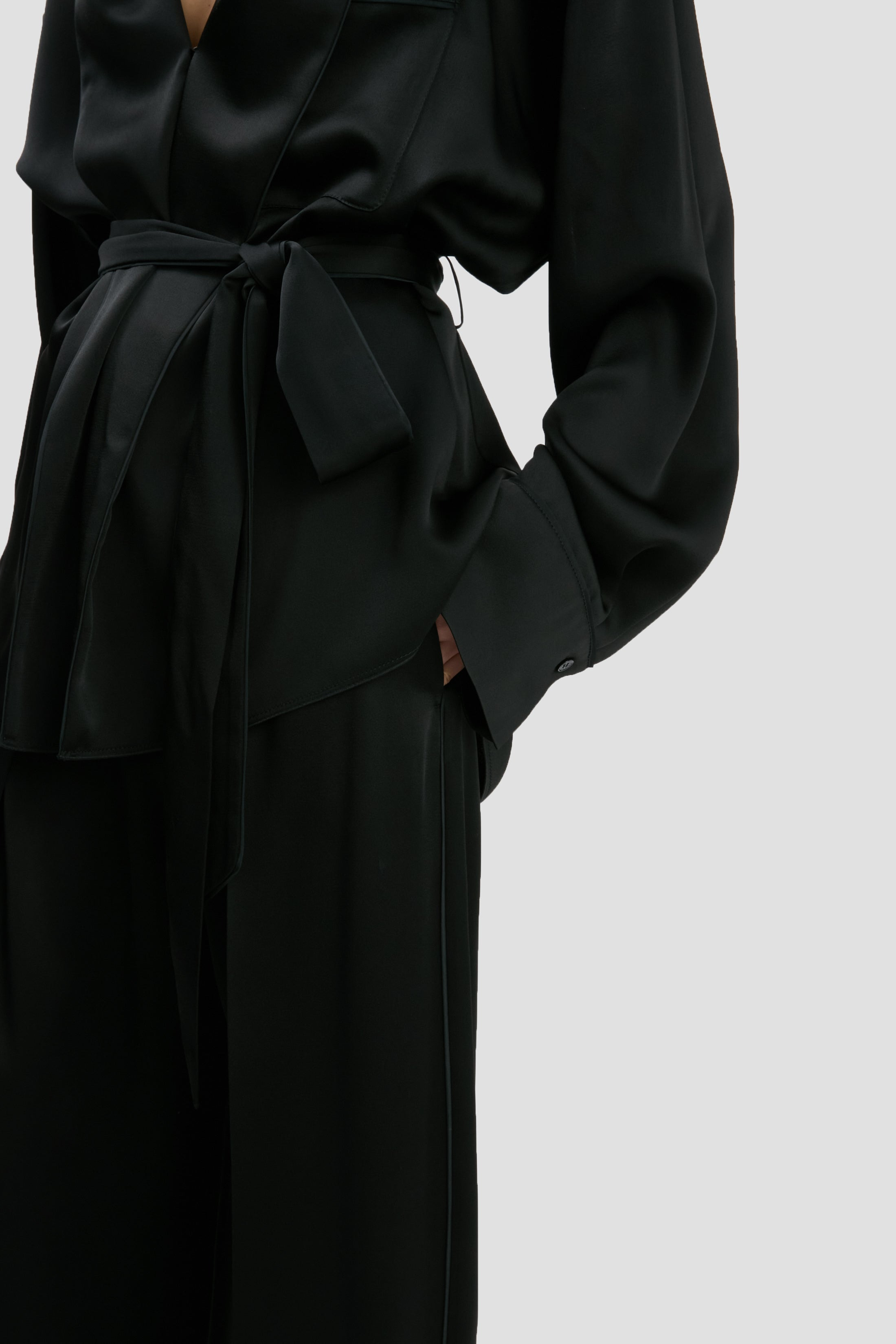 Wide Leg Trouser In Black - 6