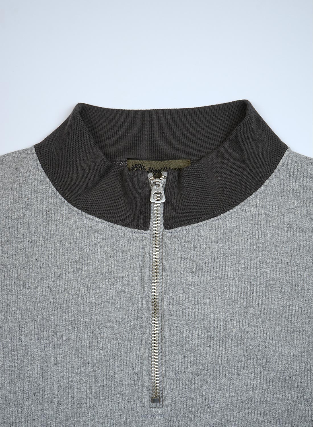 Nigel Cabourn Zip Up Pullover Sweat Shirt in Grey | cabourn