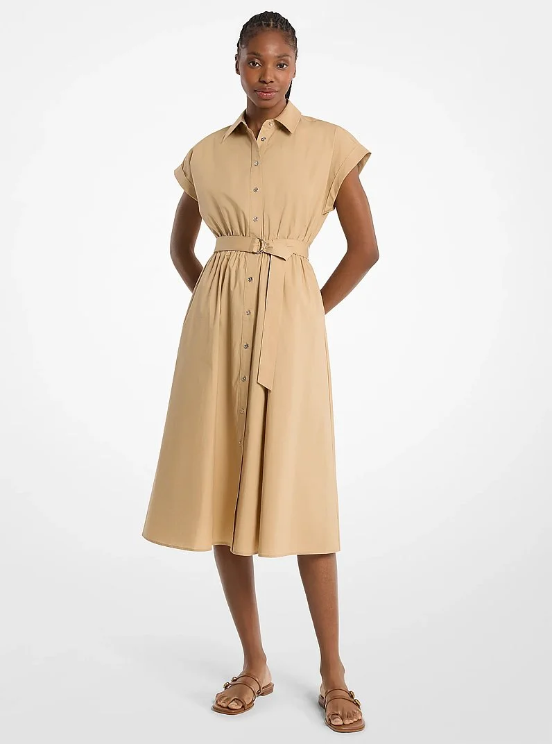 Cotton Poplin Midi Dress - 1