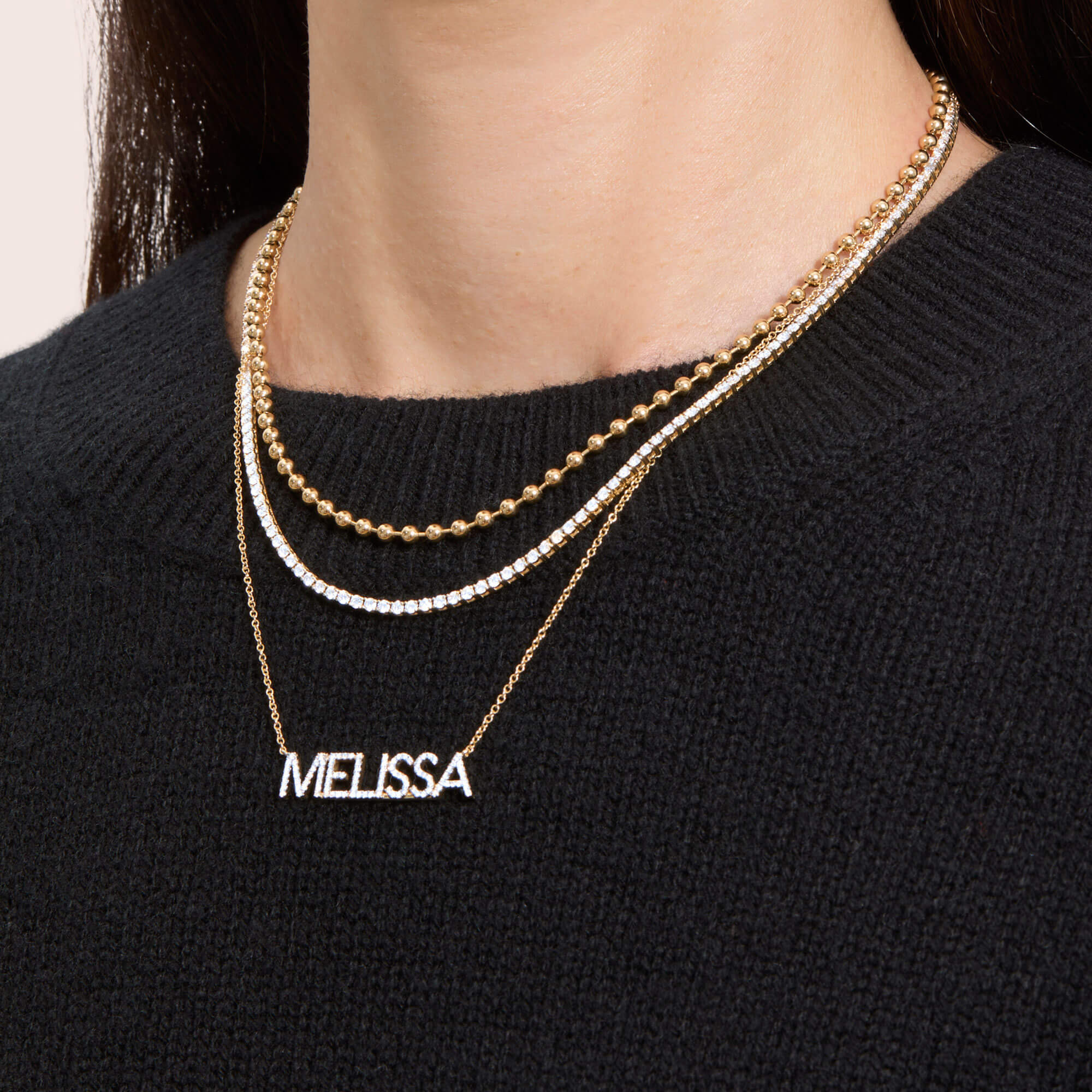 Diamond Name Drop Necklace - 5