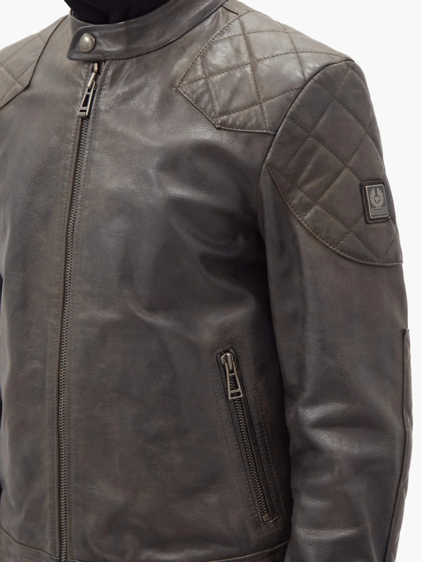 Outlaw quilted-panel leather jacket - 3