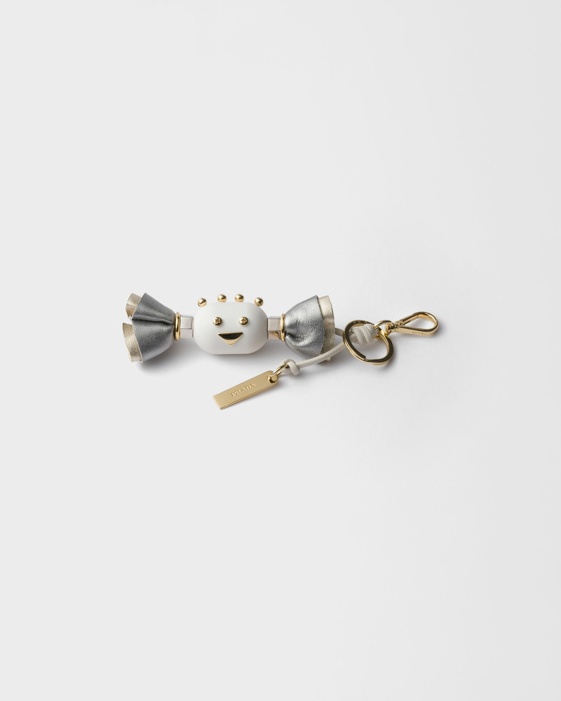 Candy Plexiglas and leather key ring charm 1