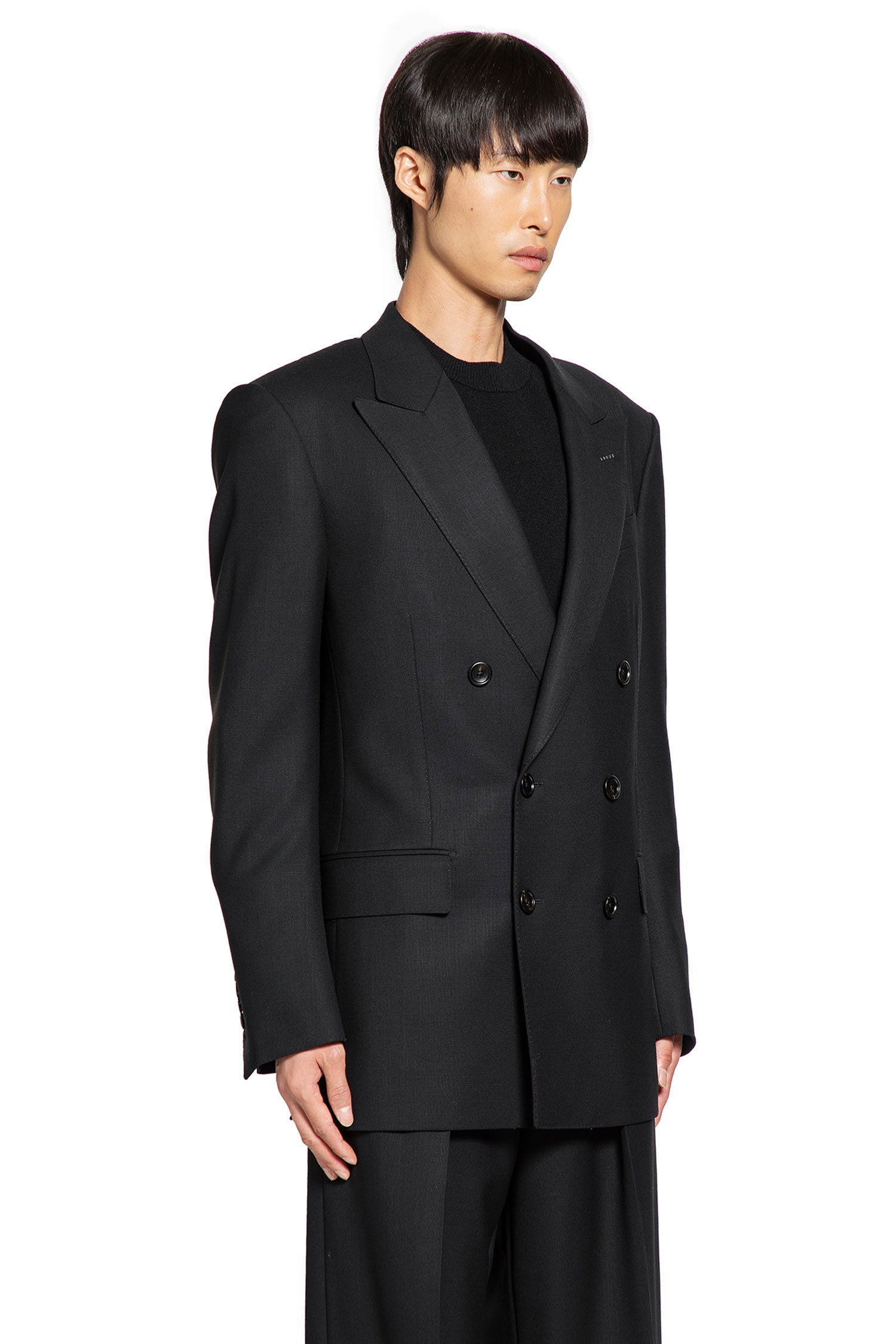 Double-breasted Blazer In Broken Twill - 2