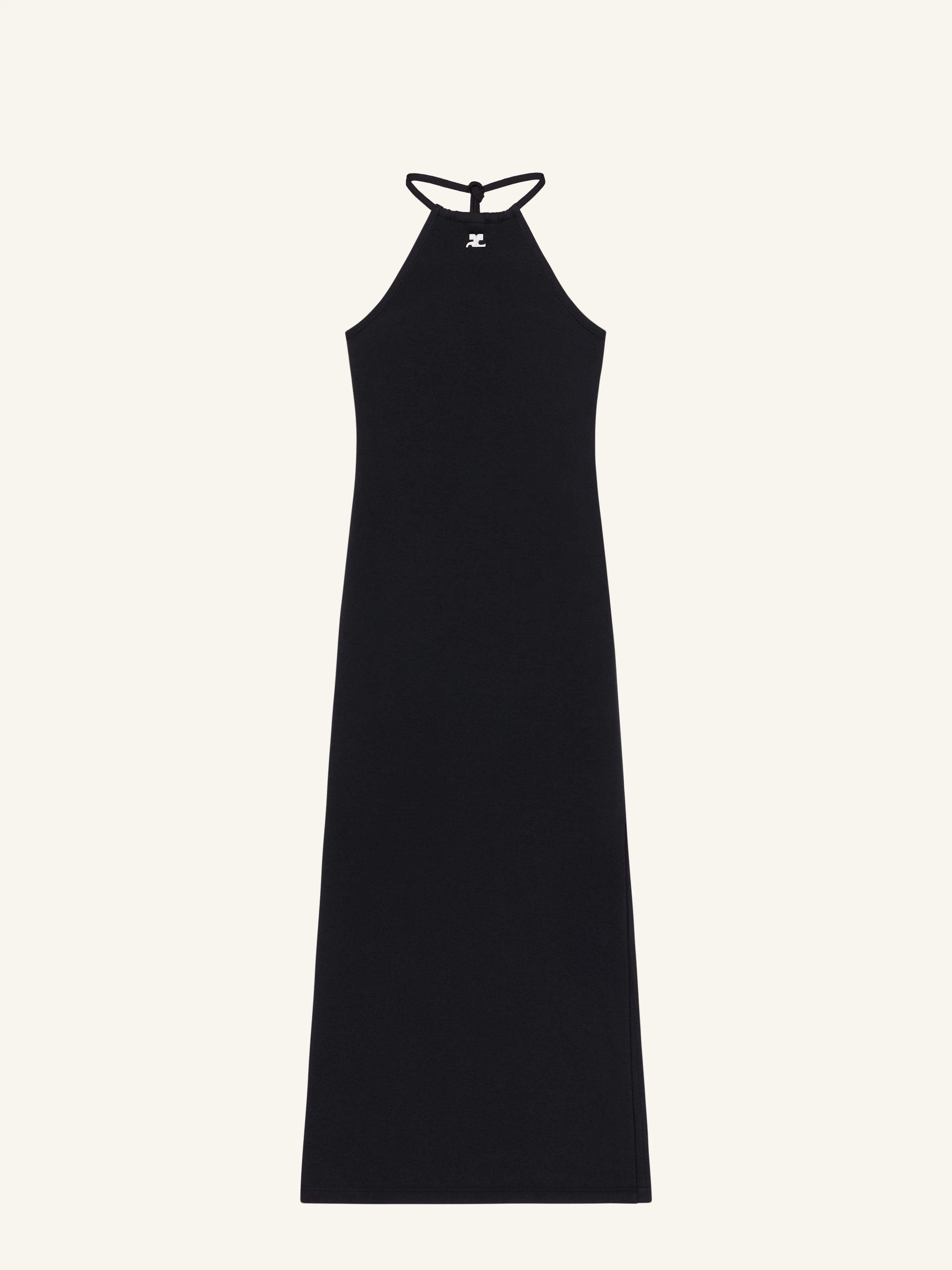 CONTRAST TIE-BACK LONG DRESS - 1
