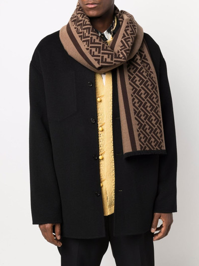 FENDI FF-motif knitted scarf outlook