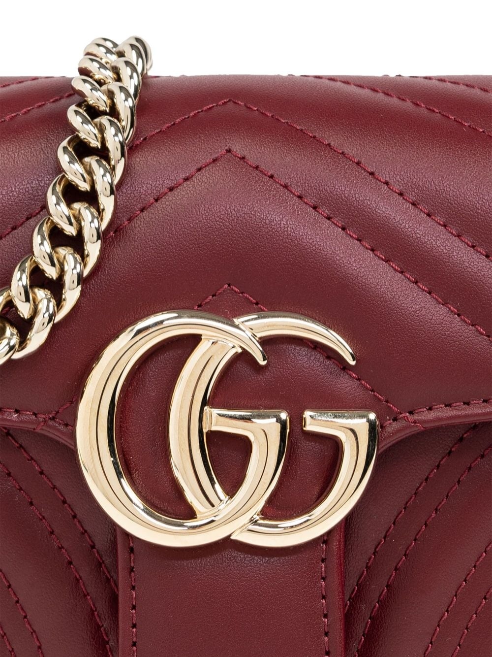 Gg marmont mini leather shoulder bag - 3