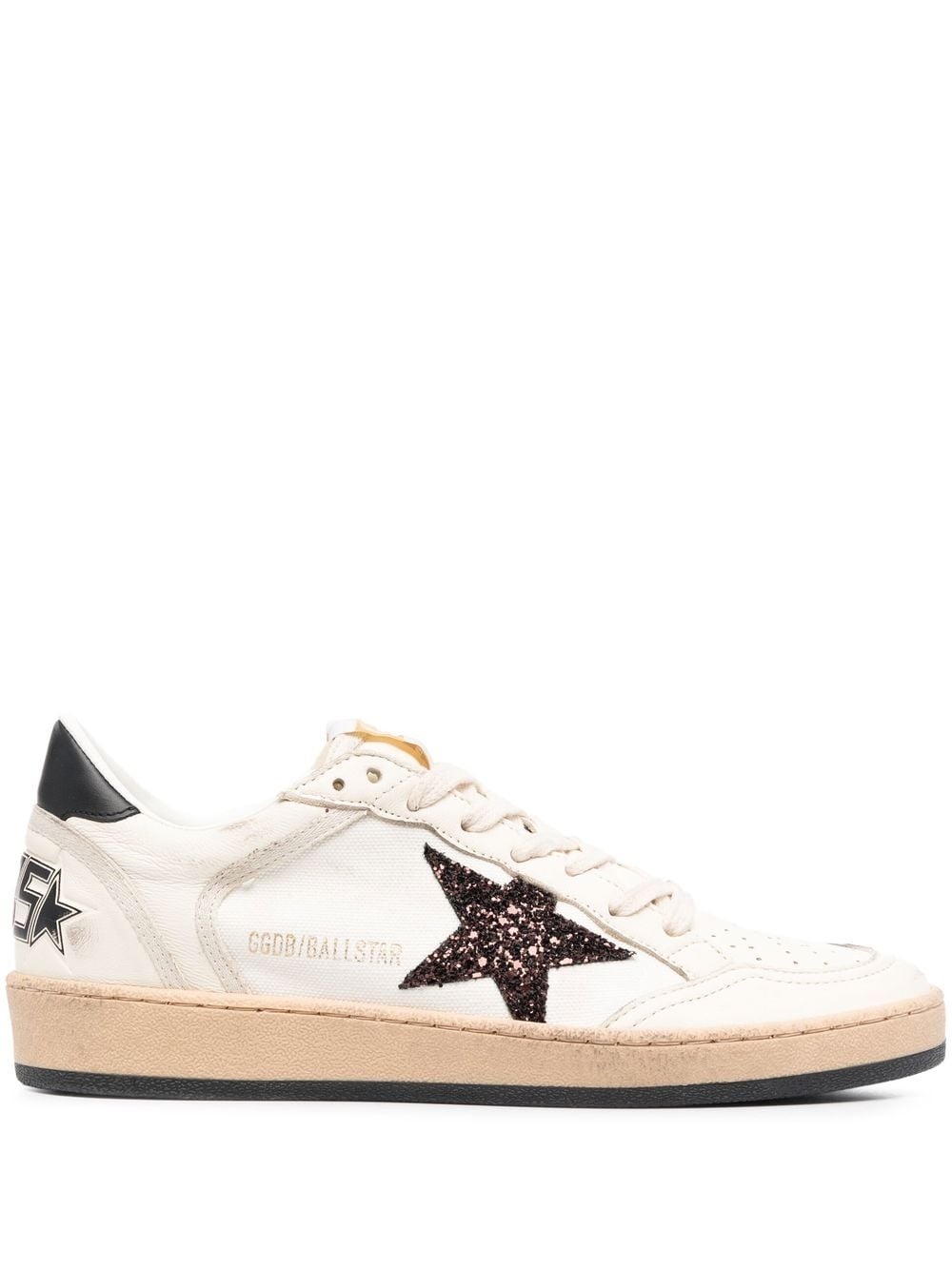 star-patch lace-up sneakers - 1