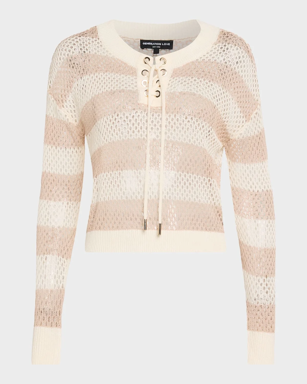 Laurel Open-Knit Stripe Sweater - 1