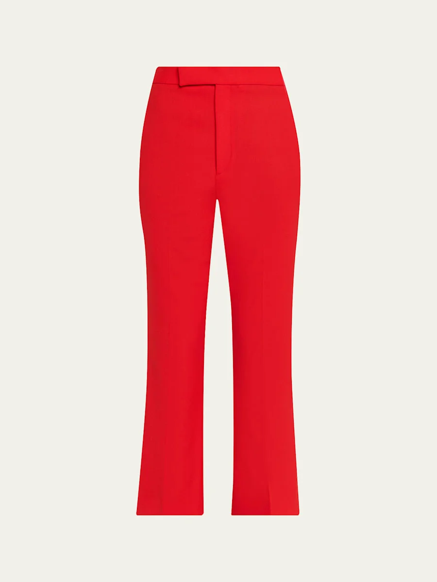 High-Rise Straight-Leg Crop Trousers - 1