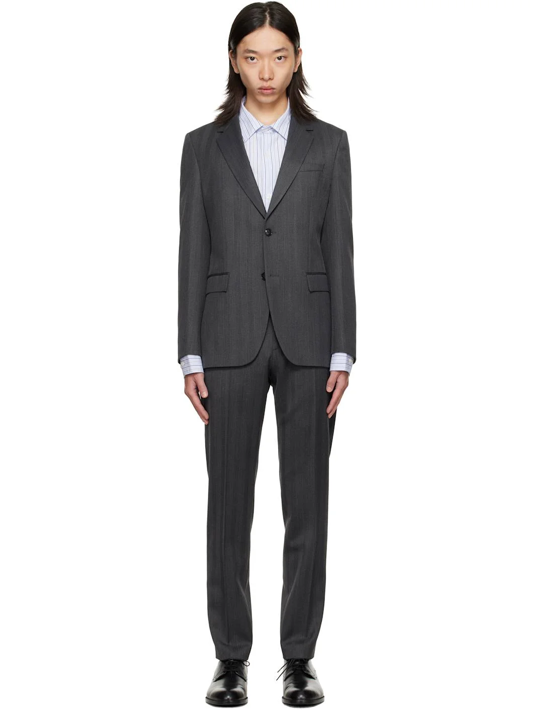 Gray Slim-Fit Two-Piece Suit - 1