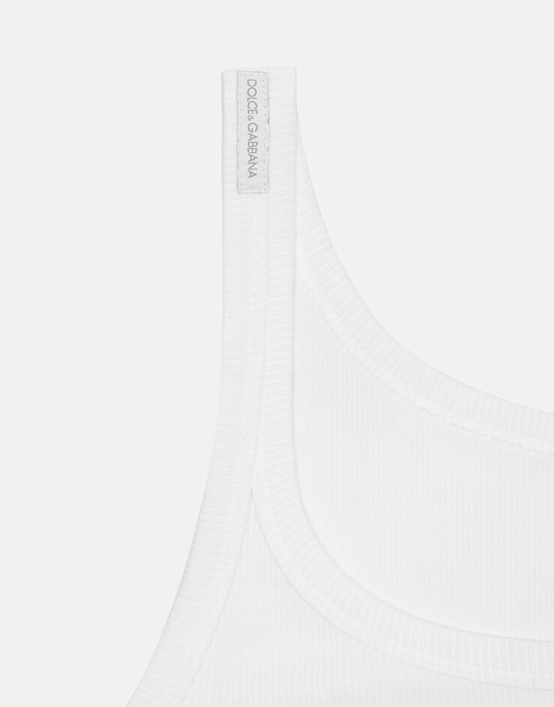 Fine-rib cotton tank top with the Re-Edition label 3