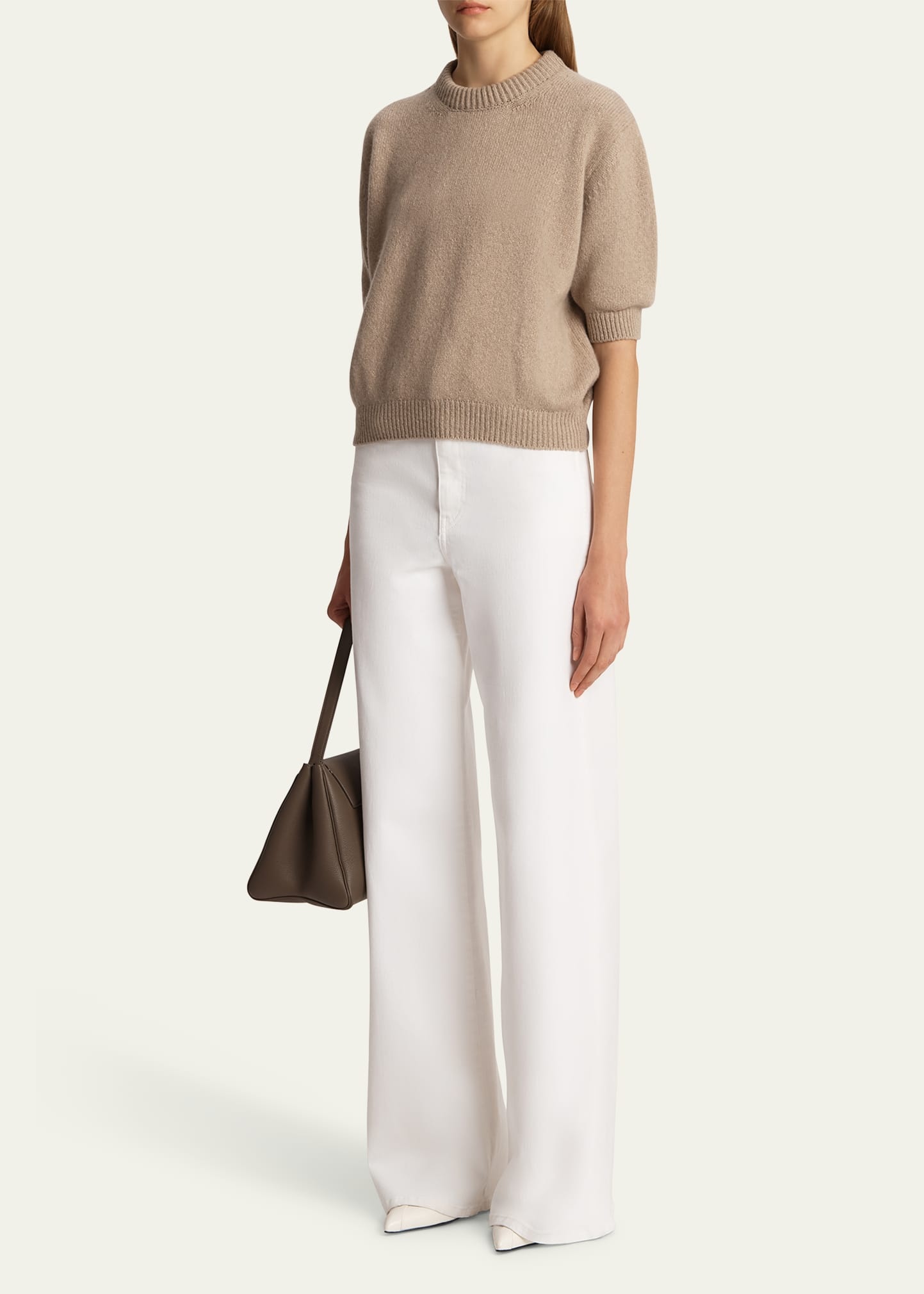 Davin Short-Sleeve Cashmere Sweater - 2
