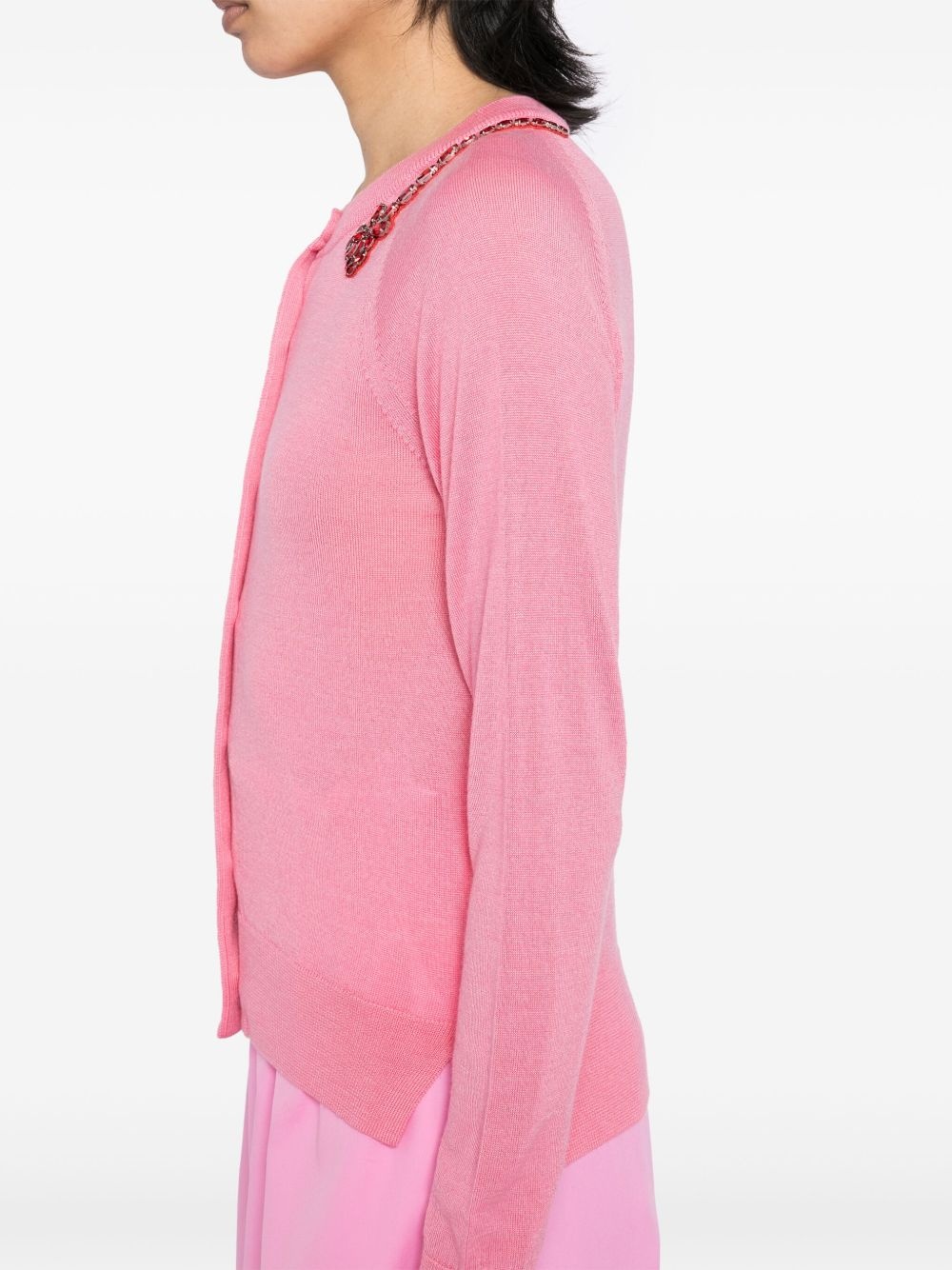 flower-embellished cardigan - 5