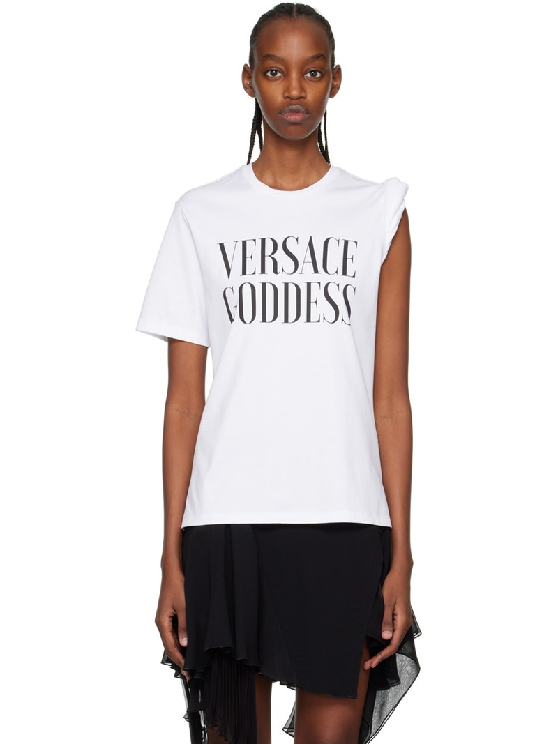 White 'Goddess' Rolled T-Shirt 1