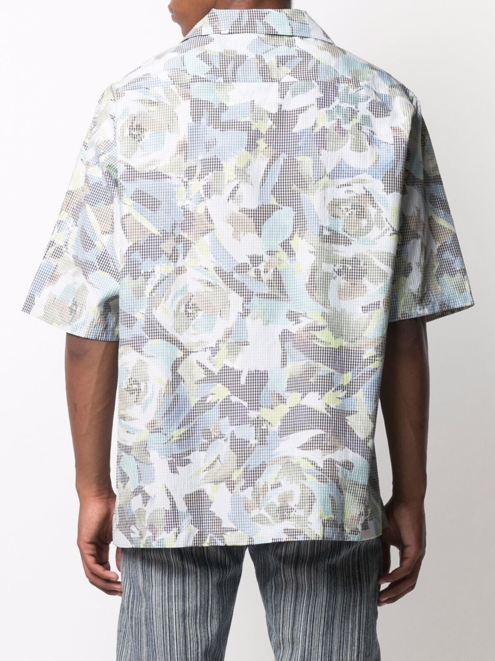 rose-print short-sleeve shirt - 4