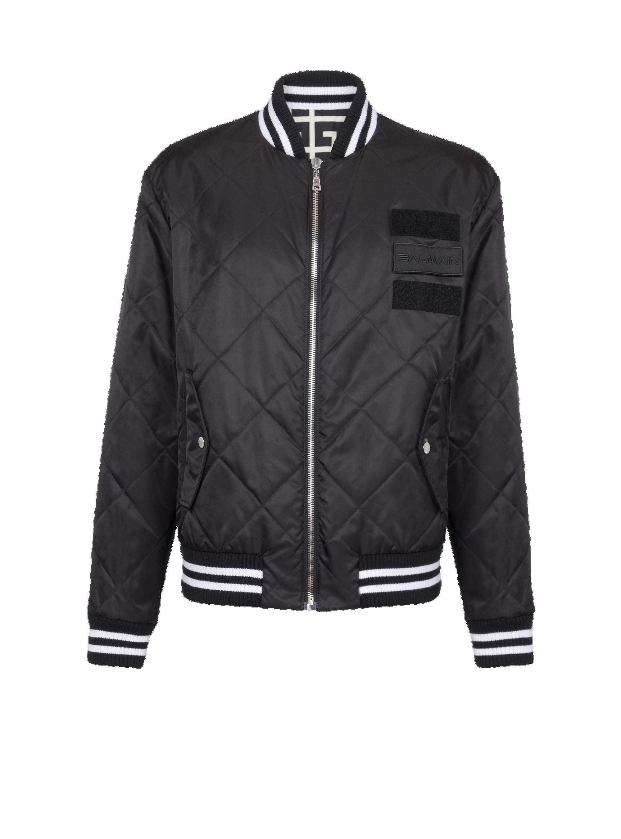 Reversible nylon bomber jacket with maxi monogram - 1