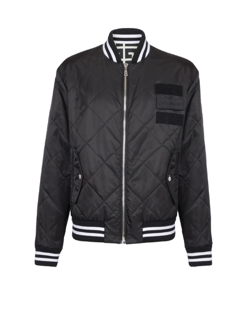 Reversible nylon bomber jacket with maxi monogram 1
