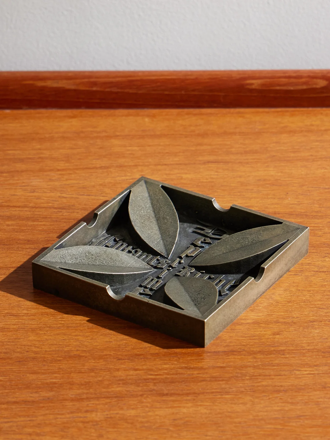Logo-Engraved Burnished Bronze Ashtray - 1