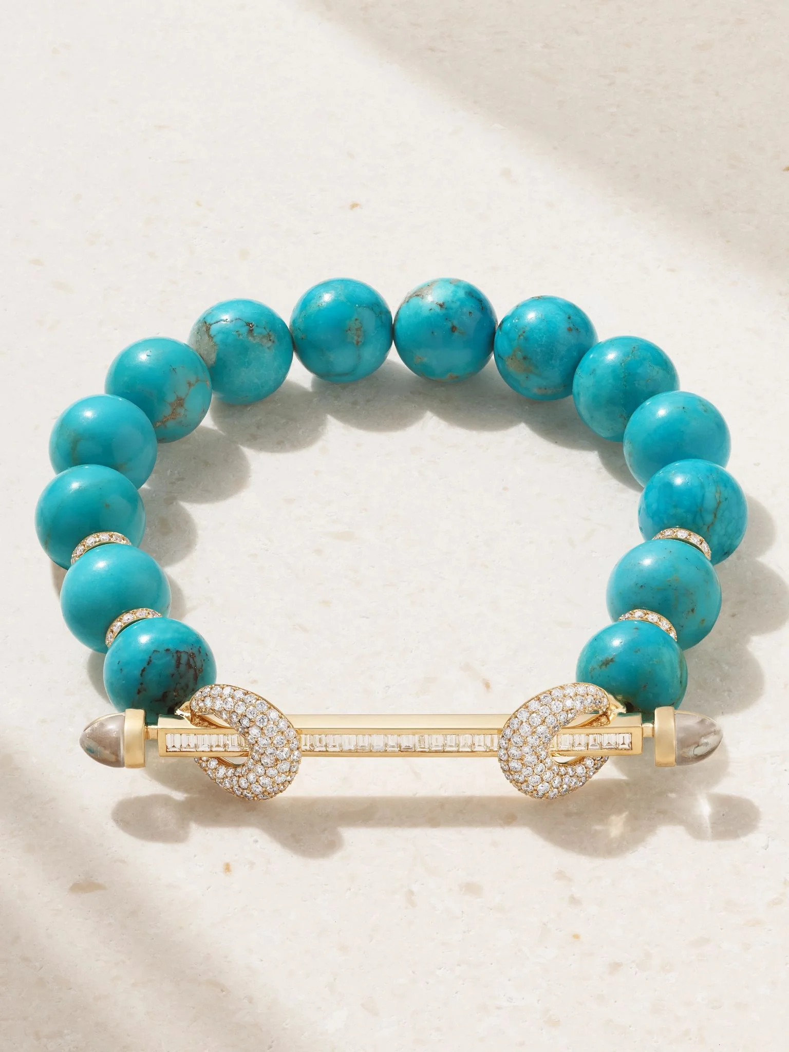 Jumbo Chakra 18-karat gold multi-stone bracelet Turquoise - 1