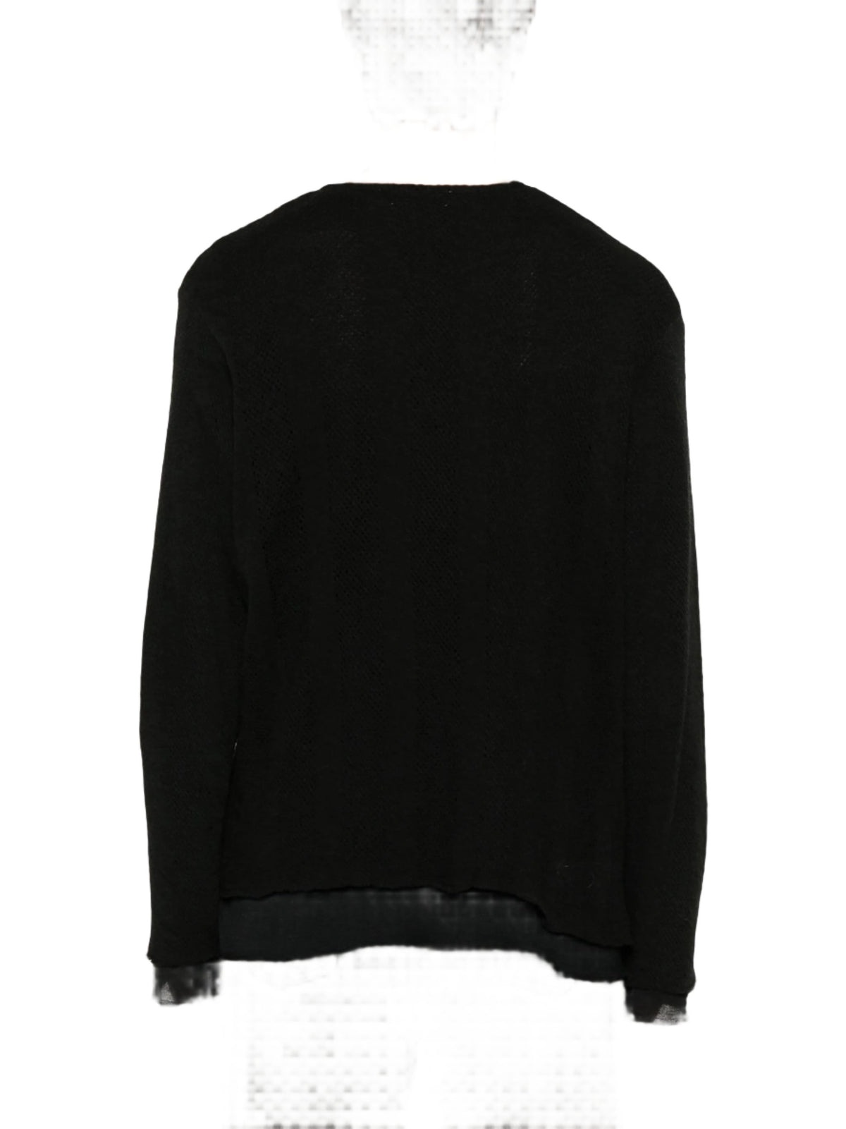 DOUBLE LOCK LONG SLEEVE T-SHIRT (BLACK CROCHET STRIPE) - 2