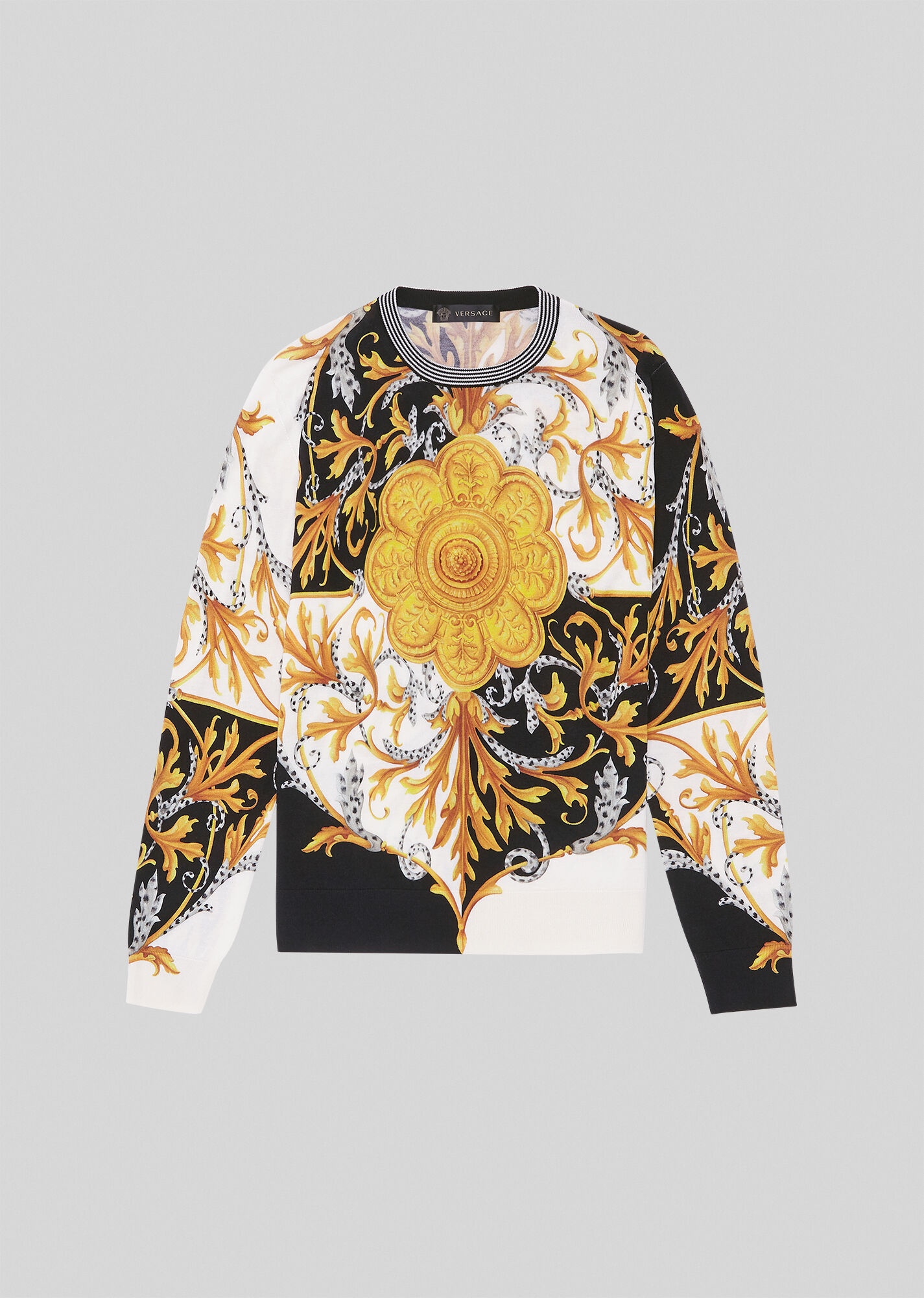 Barocco Acanthus Print Silk Sweater - 1