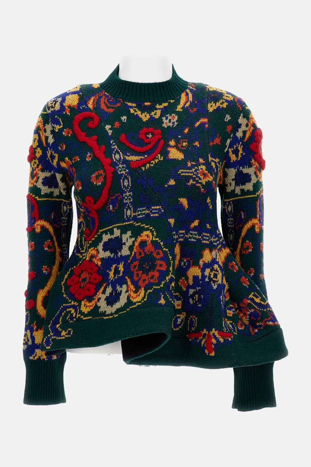 FLORAL JACQUARD PULLOVER - 2