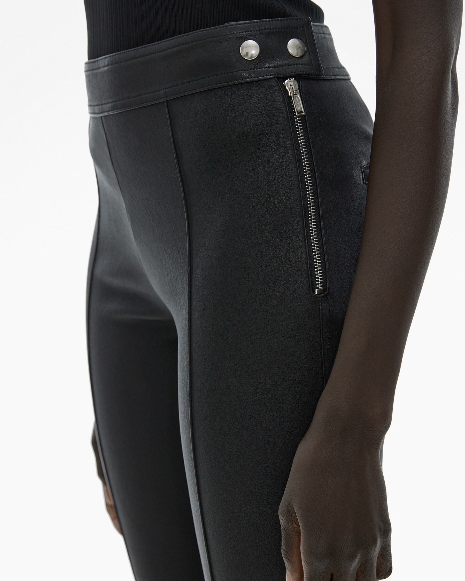 CROPPED FLARE LEATHER PANT - 7
