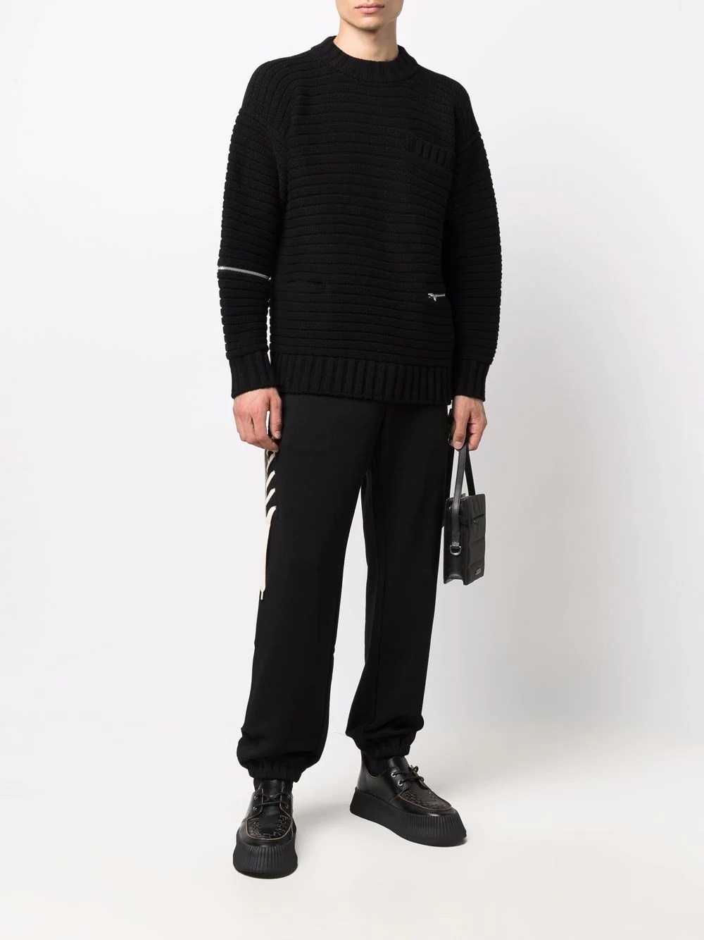 ribbed zip-detail jumper - 2