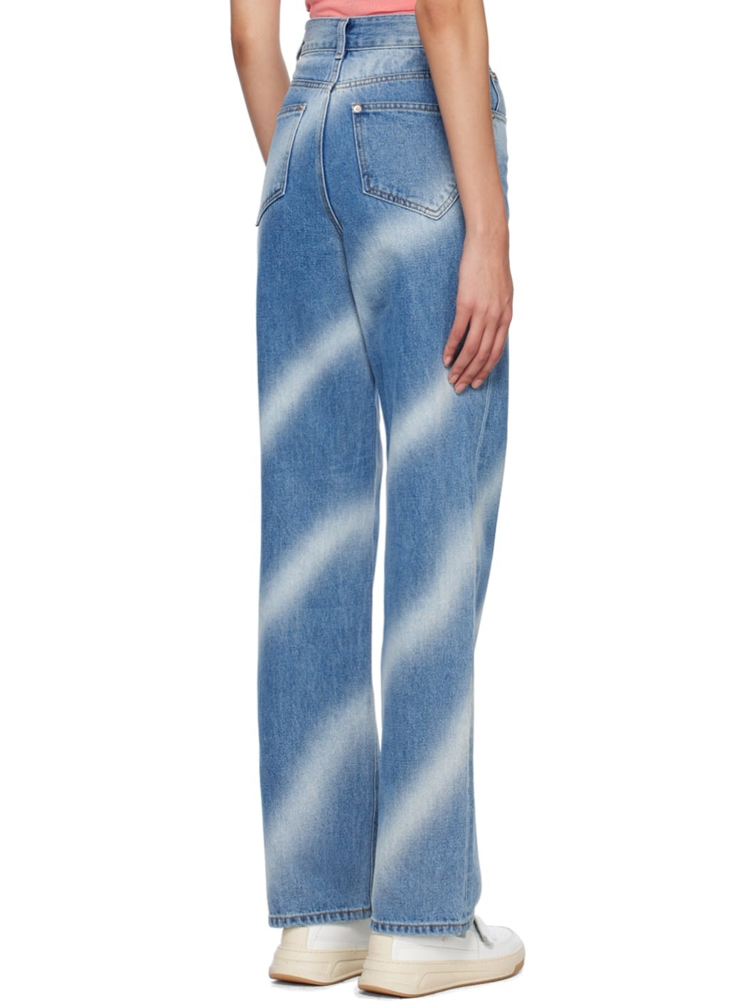 Blue Airbrushed Jeans - 3