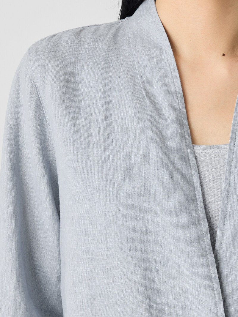 Organic Linen High Collar Jacket 5