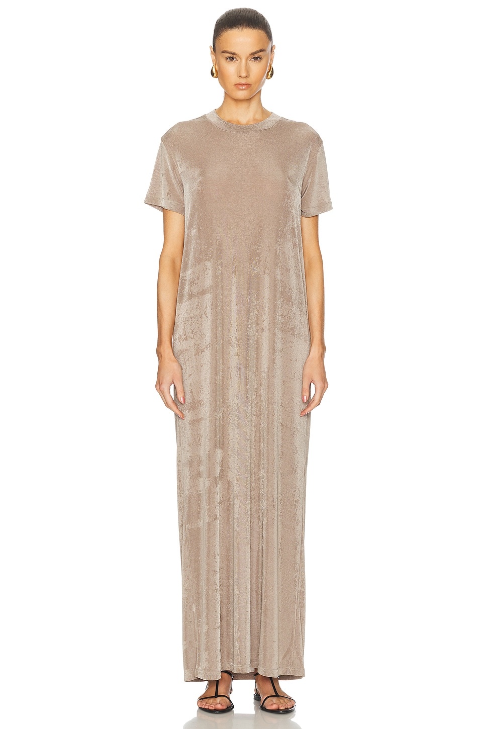 Short Sleeve Long Dress - 2