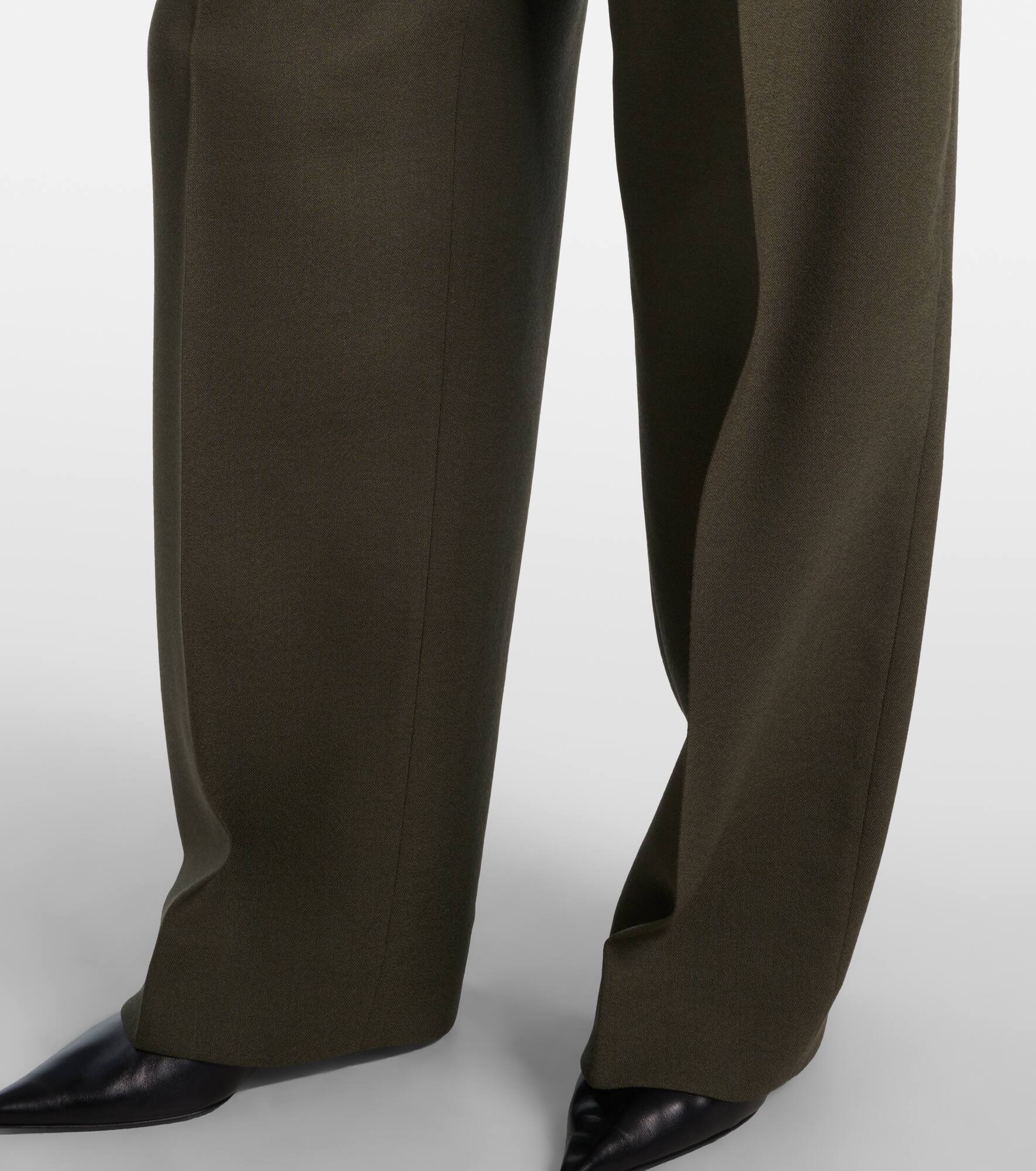 Wool-blend wide-leg pants - 6