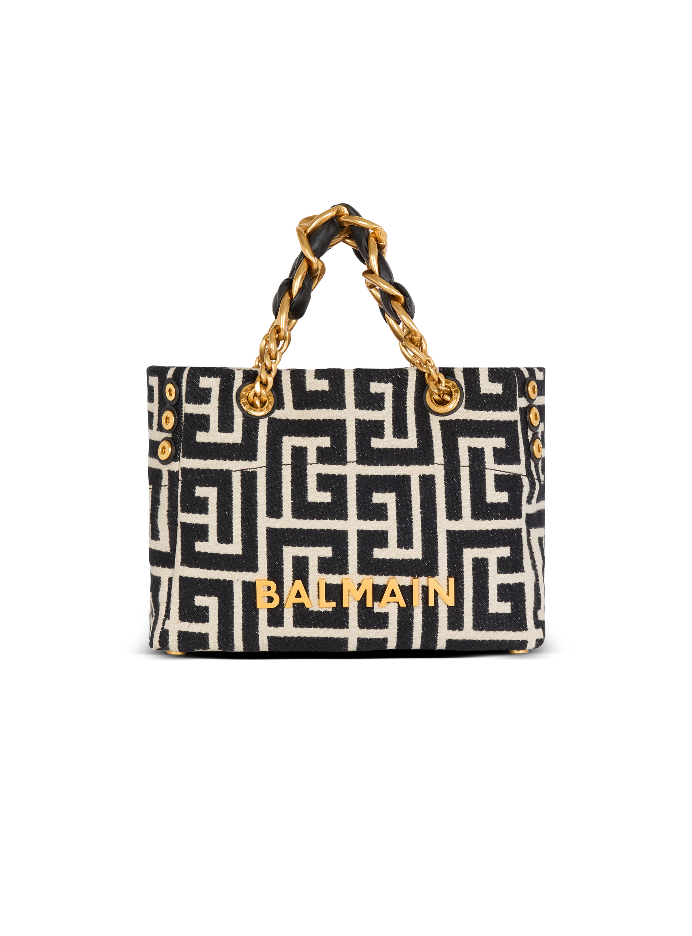 Small 1945 Soft tote bag in jacquard fabric with a PB Labyrinth monogram - 1