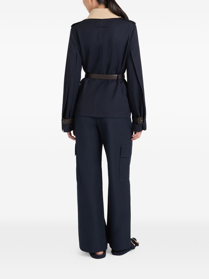 belted ribbed-collar jacket 3