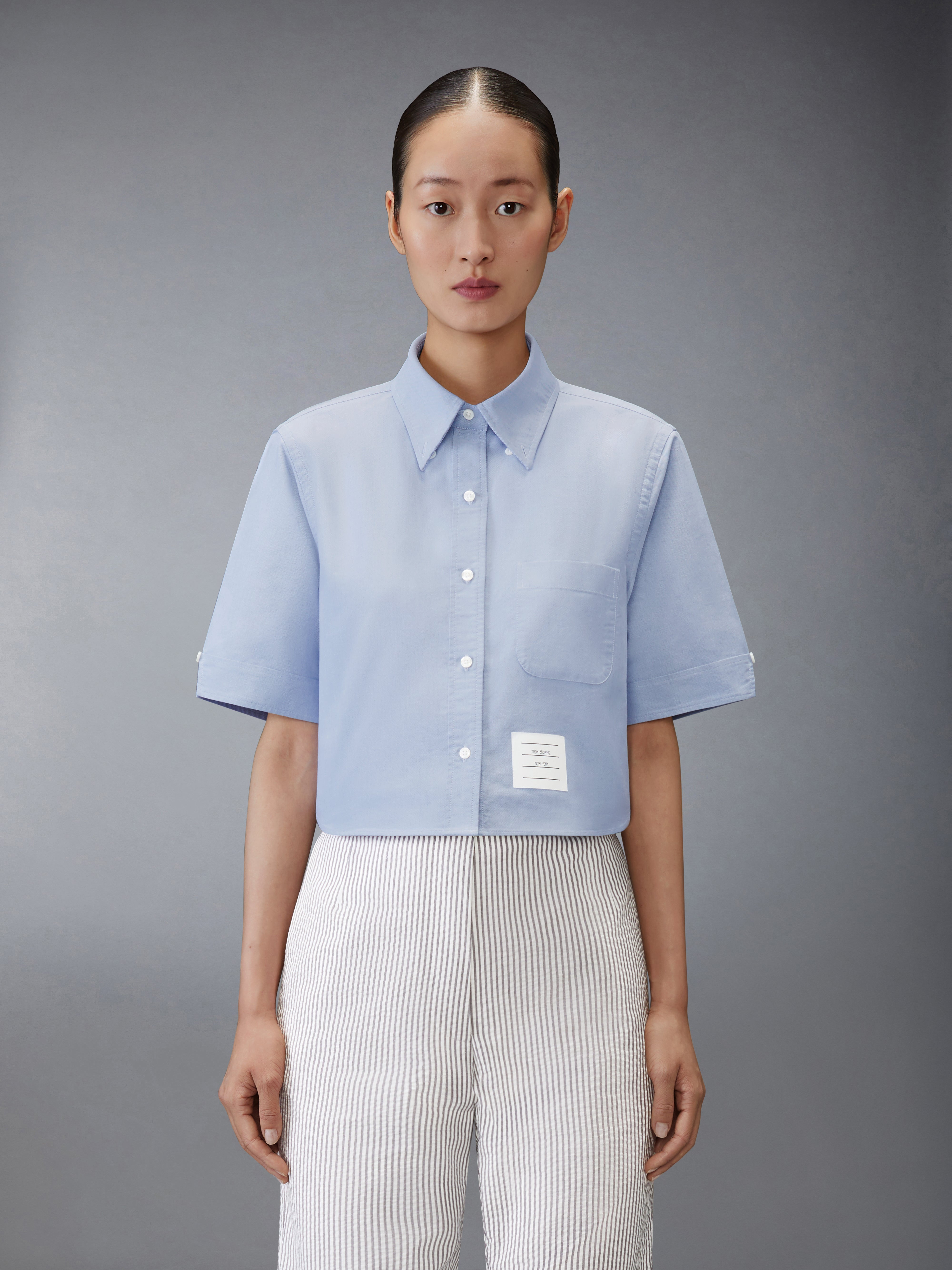 OXFORD CROPPED SHORT SLEEVE SHIRT - 2