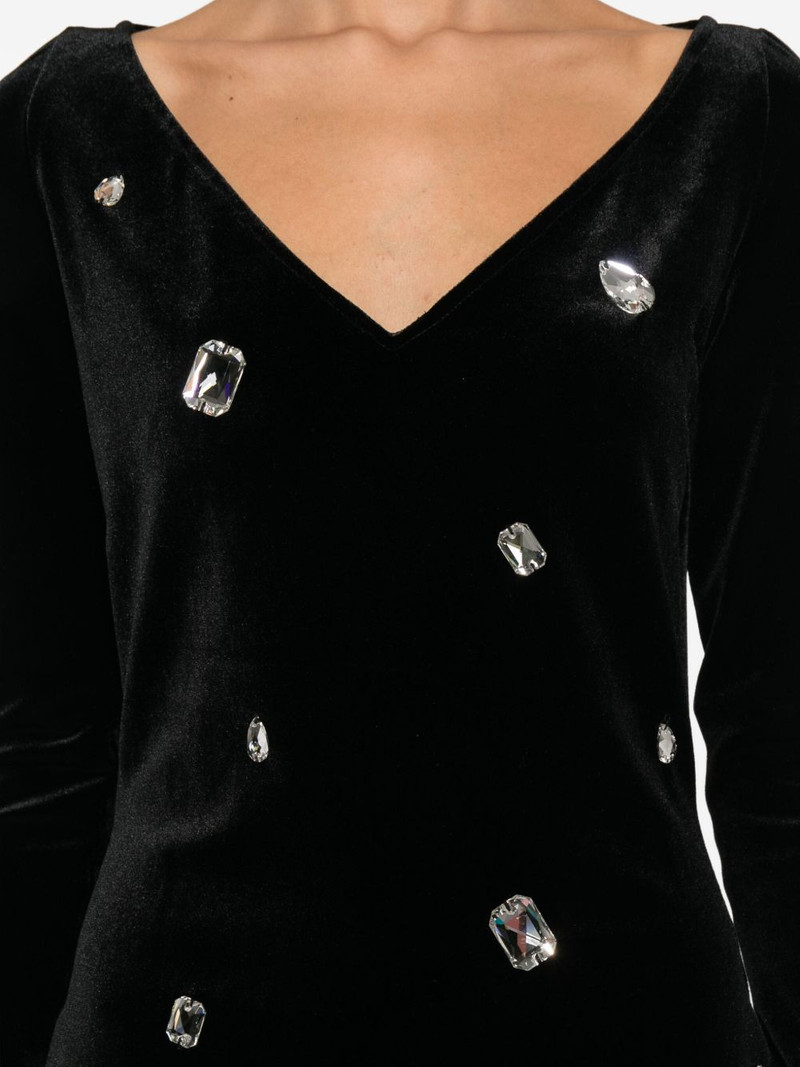 crystal-embellished V-neck dress 5