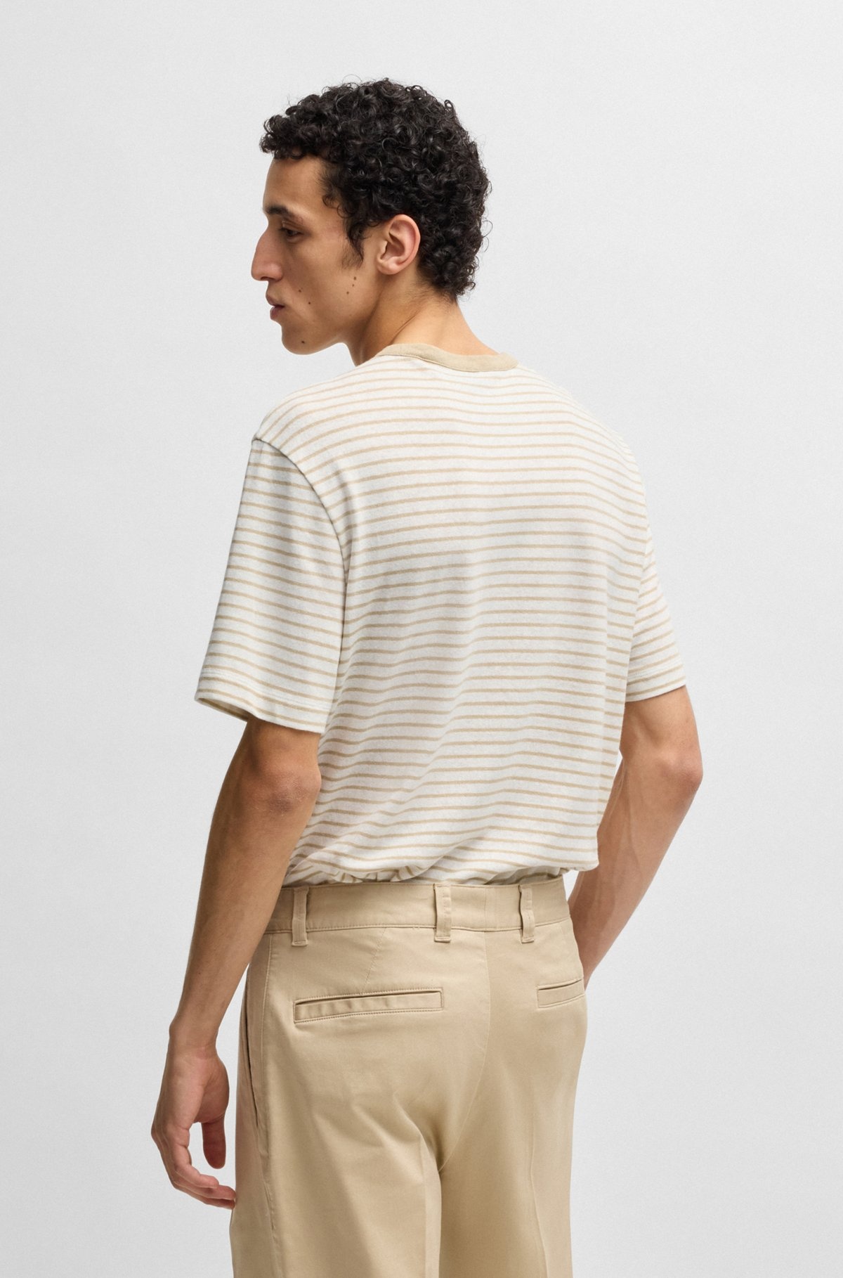 REGULAR-FIT T-SHIRT IN COTTON AND LINEN - 5